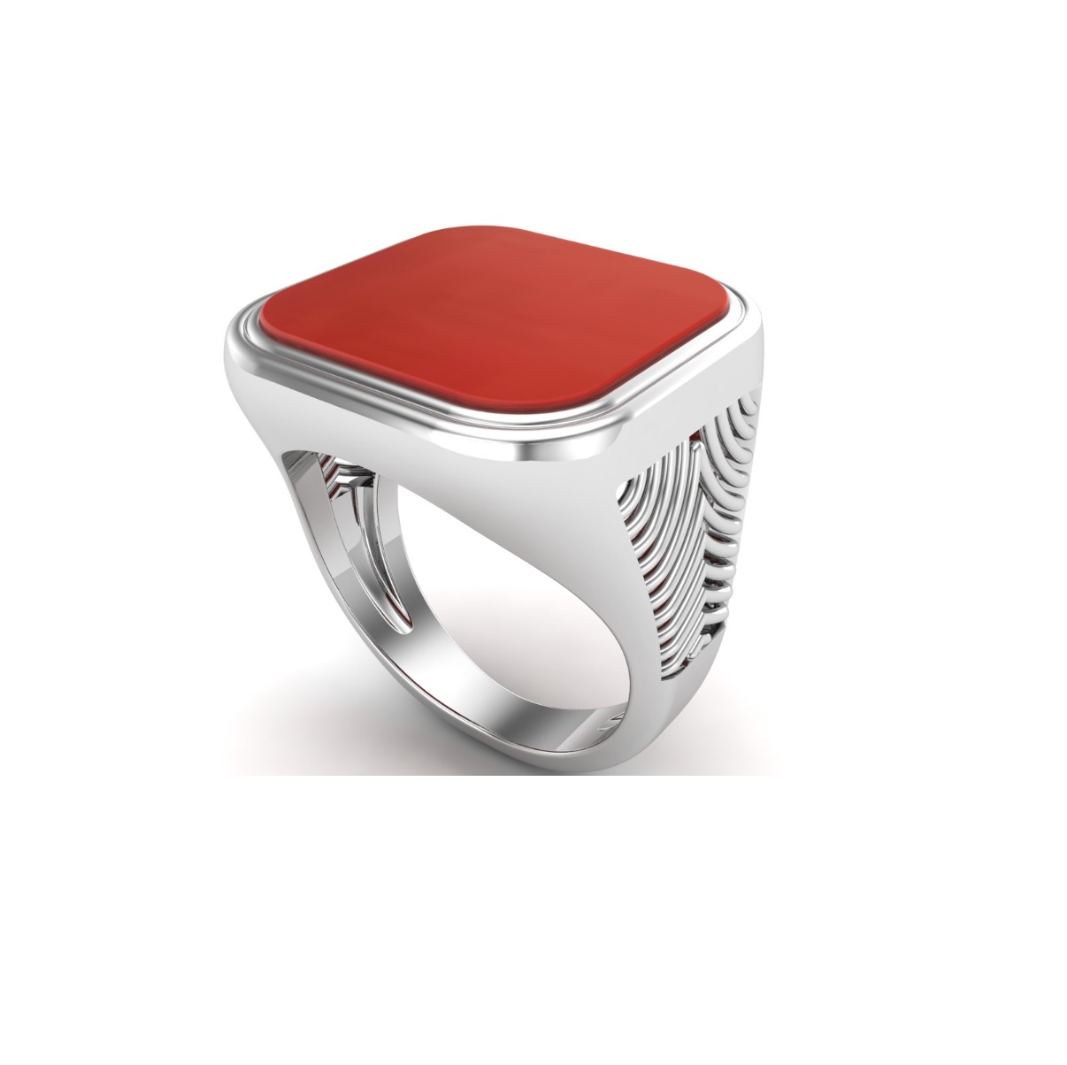 Bague cornaline argent Portland chevalière